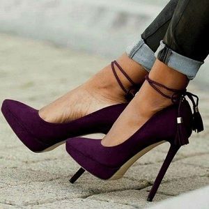 COPY - Never worn Plum platform pump/Tassel Size U.S. 8.5
